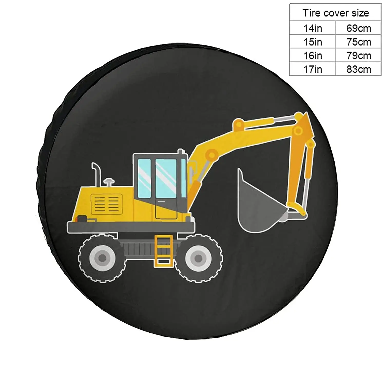 Cute Excavator Universe Exploration Tire Covers Wheel Cover Protectors Weatherproof UV Protection Spare Tire Cover