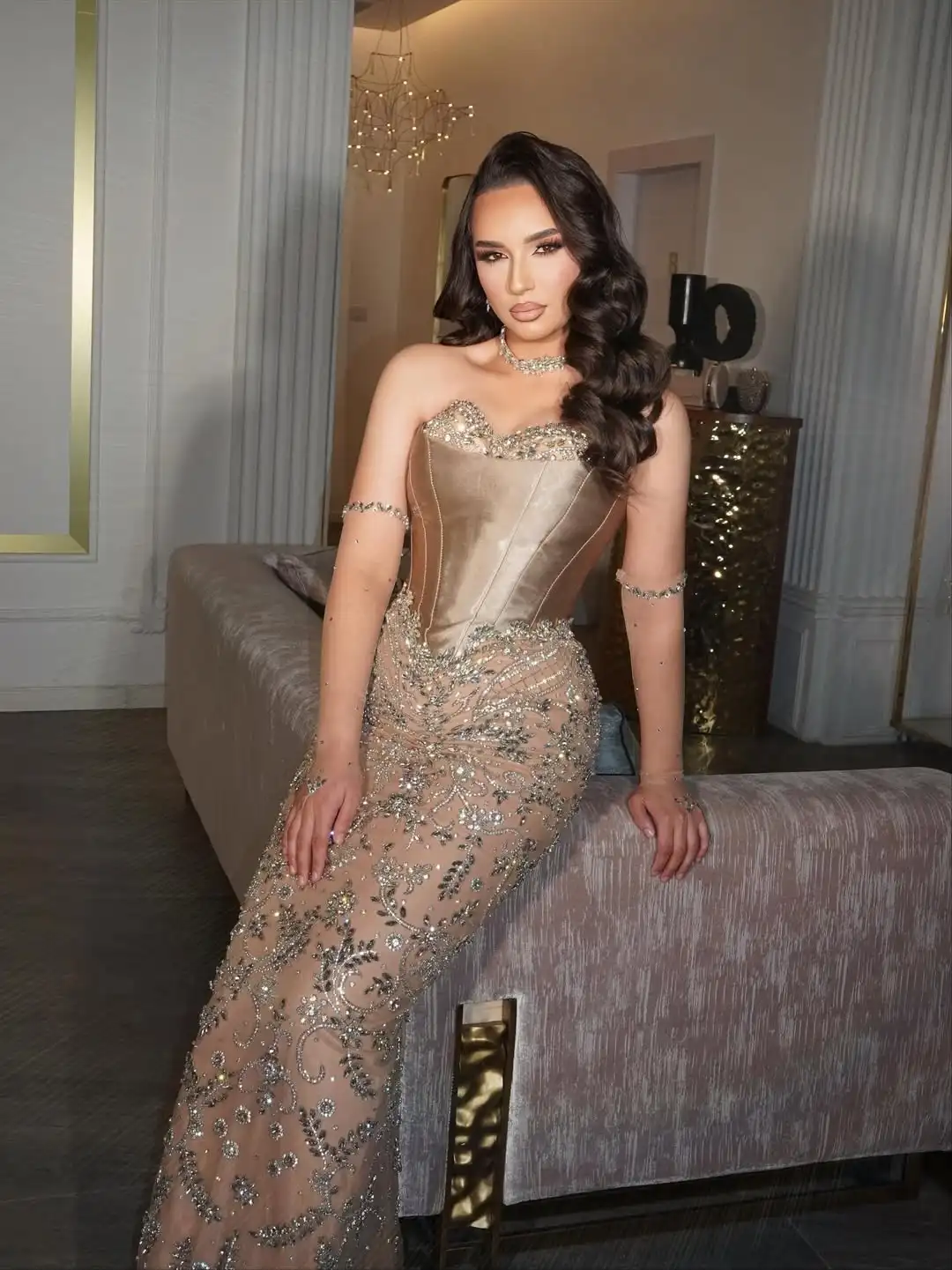 

Новый дизайн, милая рыбья кость, бисер, кристалл, иллюзия, роскошное блестящее вечернее платье русалки для выпускного вечера, вечернее платье