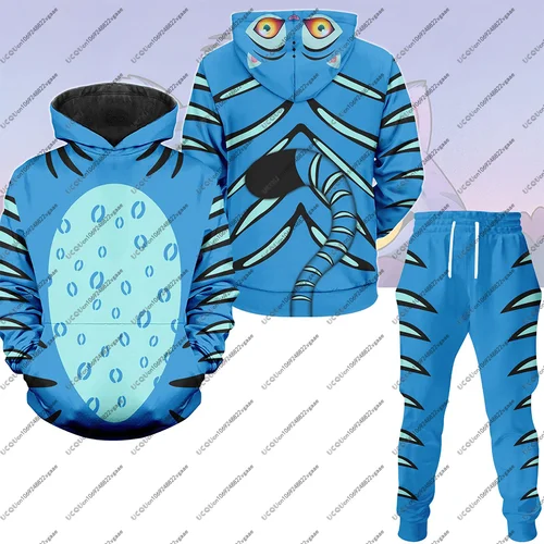 Otoño Invierno Y2k adulto niña niño hombres Top Derpy Tiger deporte sudaderas Cosplay conjunto pantalones casuales sueltos Kpop Demon Hunters Sudadera con capucha