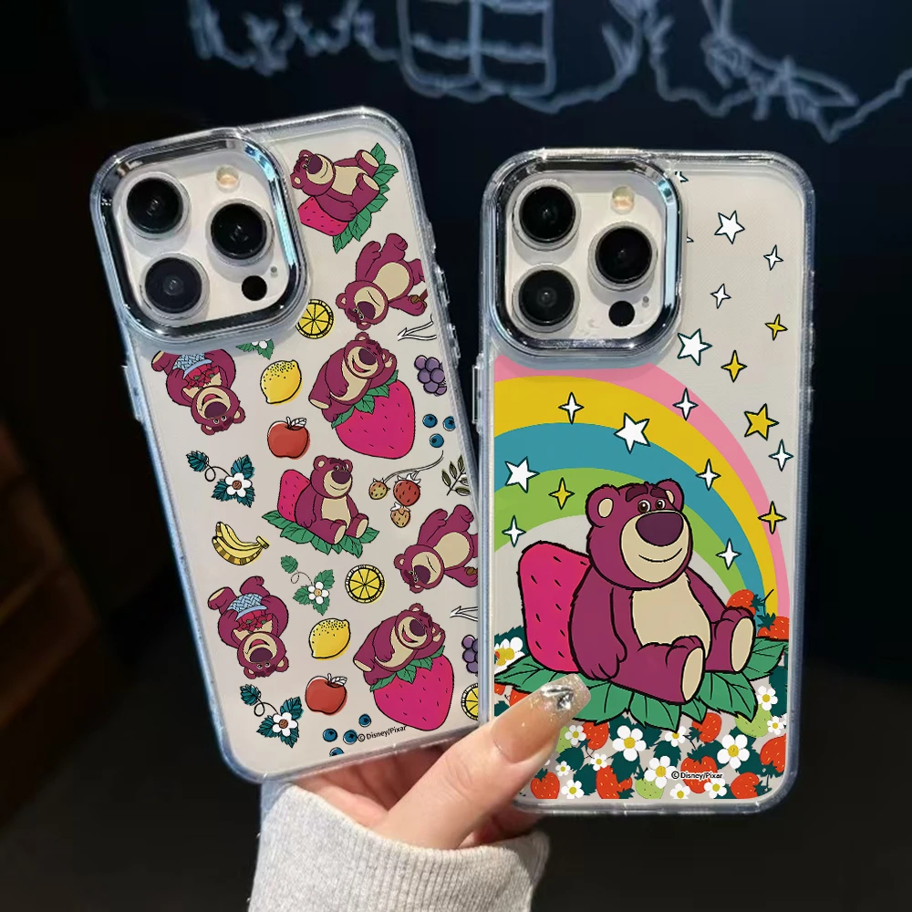 Cartoon L-Lotsos Bear Phone Case for Samsung Galaxy A57 A56 A55 A54 A52 A37 A36 A26 A17 A16 A07 A06 4G 5G Luxury Clear Cover
