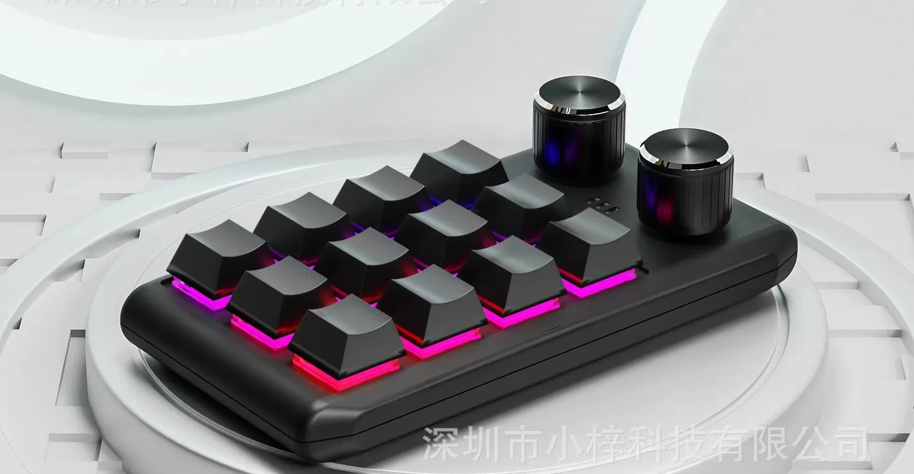 

12+2 black Wireless custom mechanical keypad copy and paste all selected macro shortcut keys mini custom Bluetooth 2.4G