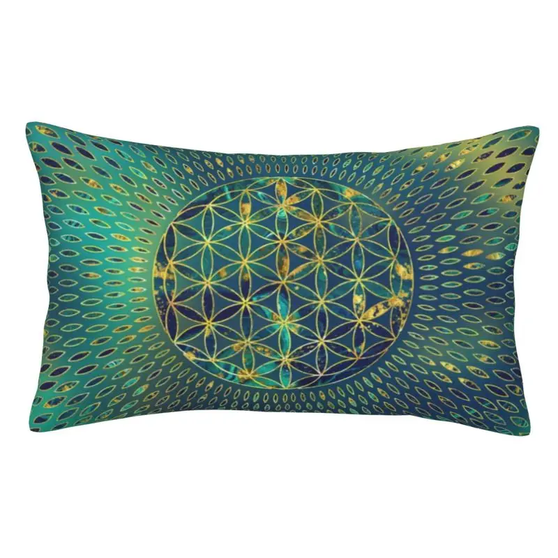 Custom Flower Of Life Marble And Gold Pillowcase Mandala Nordic Cushion Cover Soft Pillowcase