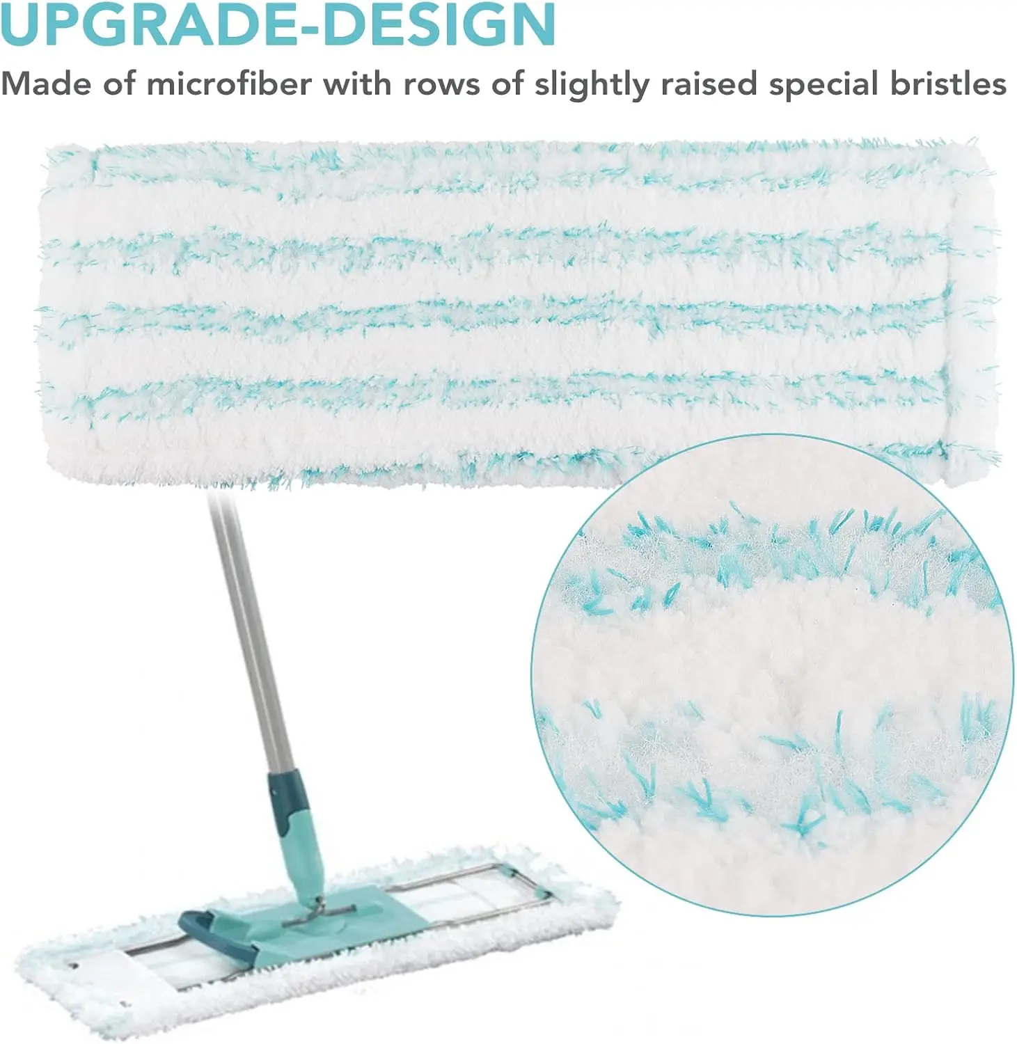 Mop Covers for Leifheit Profi XL Micro Duo, Mop Wiper Covers Clean Twist XL Micro Duo/Profi XL Cotton Plus, Micro Fibre, 48CM