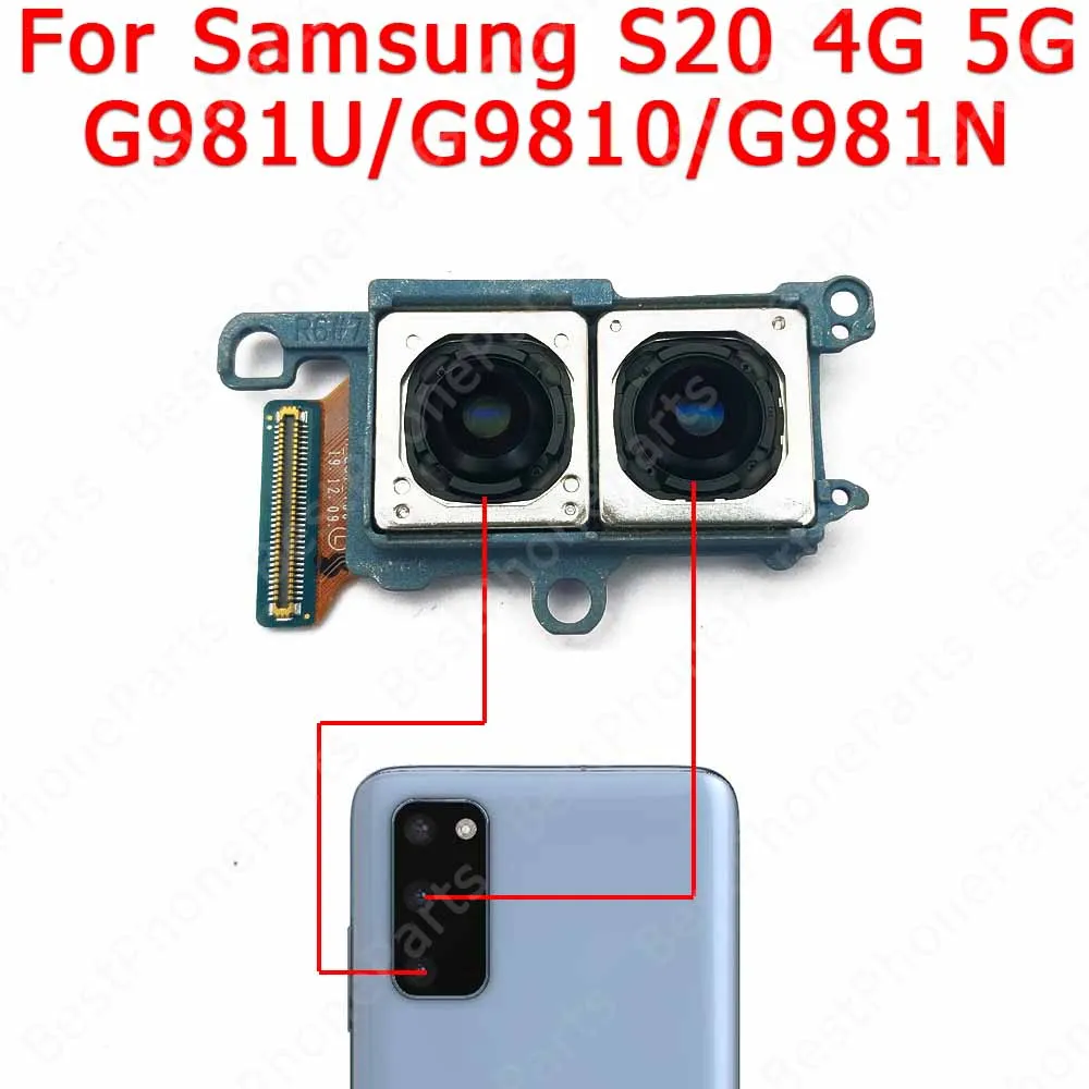 Back Camera For Samsung Galaxy S20 S20+ Plus 5G G981 G986 G985 G980 Rear Camera Module Backside View Flex Spare Parts