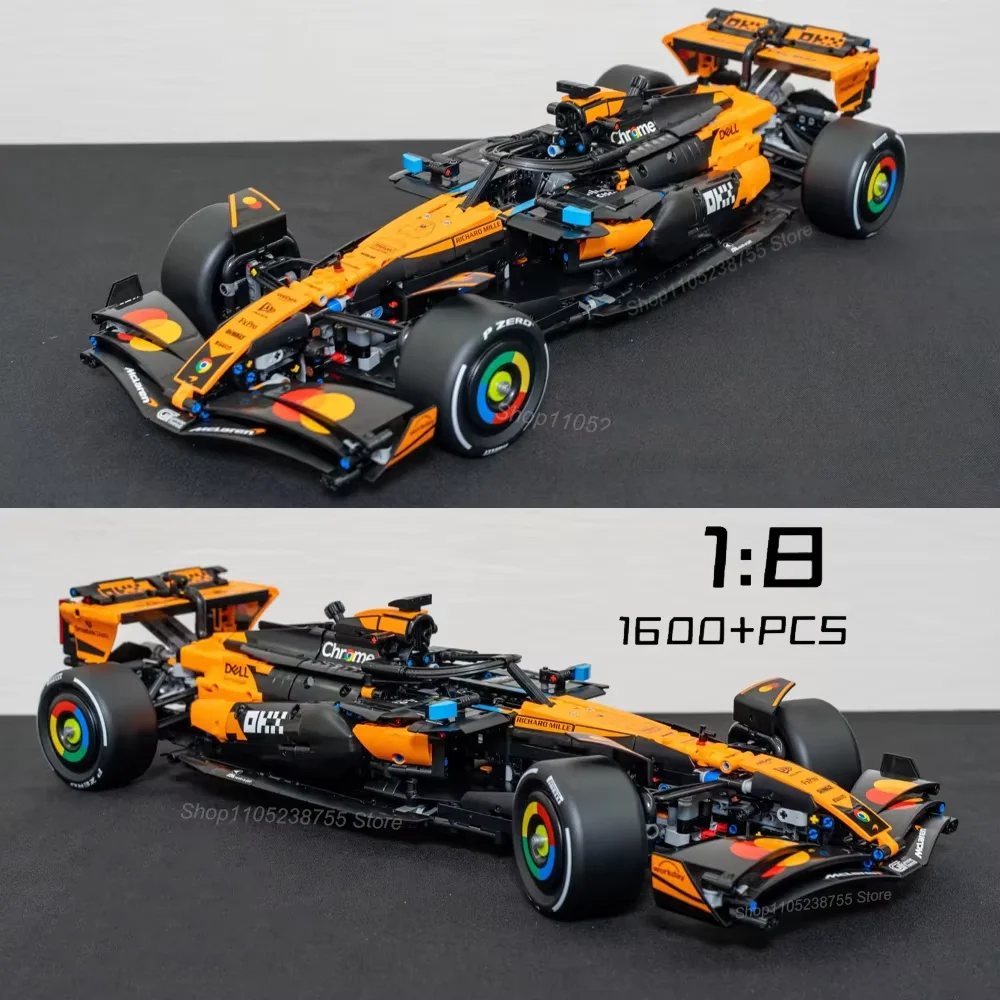 NEW Technical 42228 1675PCS 1:8 Orange MCL39 Sports Car Building Blocks MOC Sports Car DIY Assembly Model Set Toy Gift Boys Kids