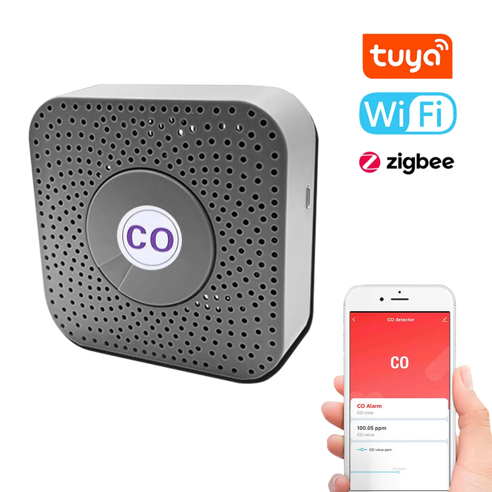 Tuya ZigBee WIFI CO Detector Portable Carbon Monoxide Tester Multifunctional Carbon Monoxide Concentration Test Meter