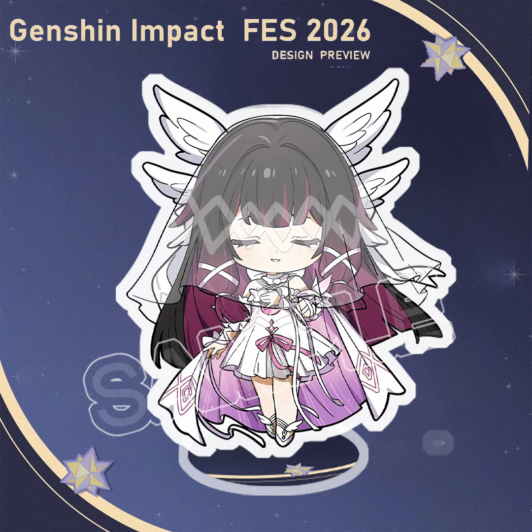 New Genshin Impact Character Stand Columbina Arlecchino Skirk Wanderer Cute Cartoon Anime Tabletop Acrylic Ornament Game Gift