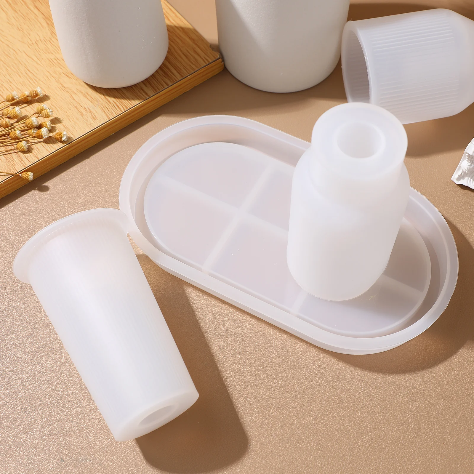 

1Set Silicone Vase Molds Unique Stylish Design Easy Release for Resin Plaster Casting DIY Home Decor Wedding Party Favors