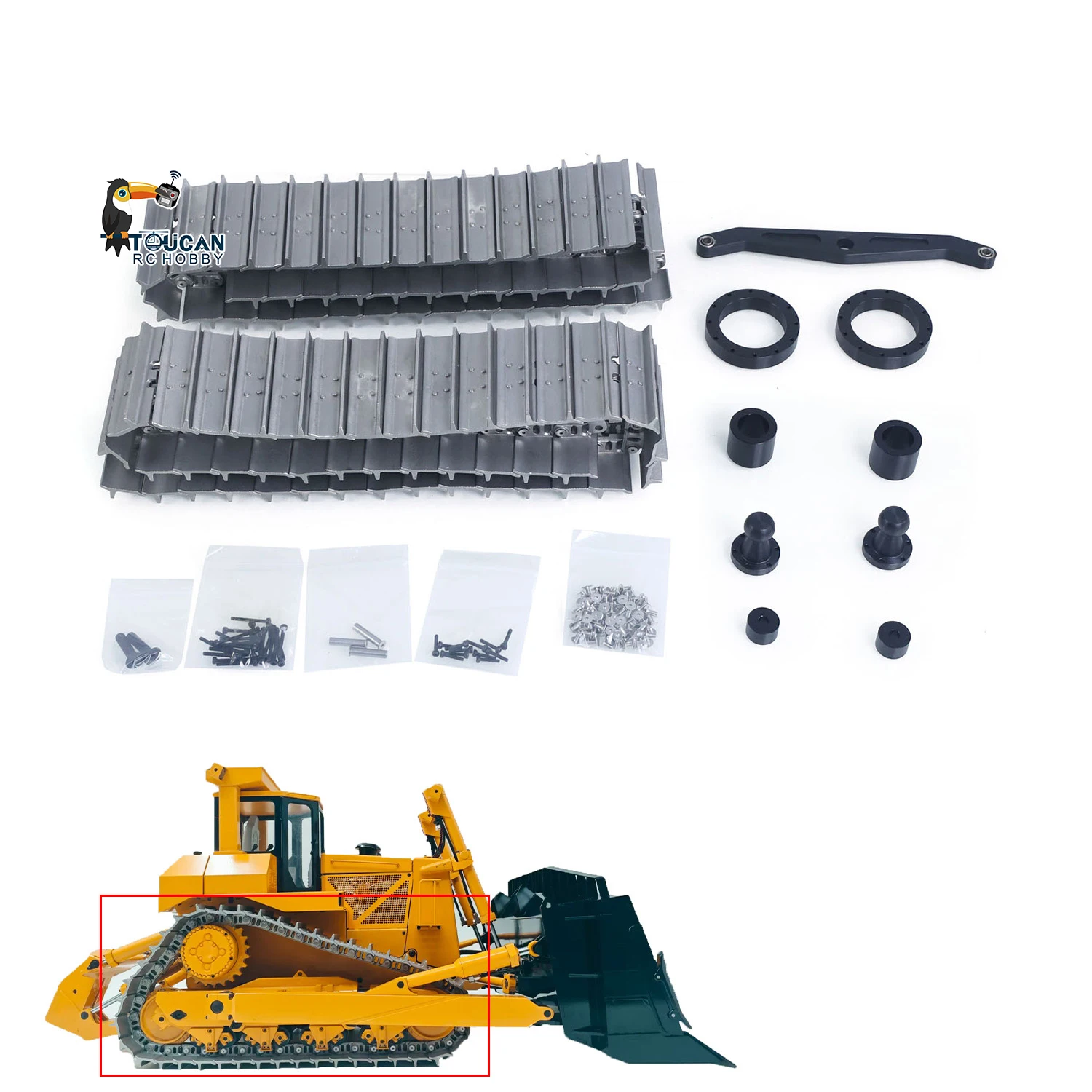 

A Pair Widen Track Metal 65MM for JDM-98 RC Hydraulic Bulldozer Remote Control Construction Vehicle Model Toy DIY Upgrade Part
