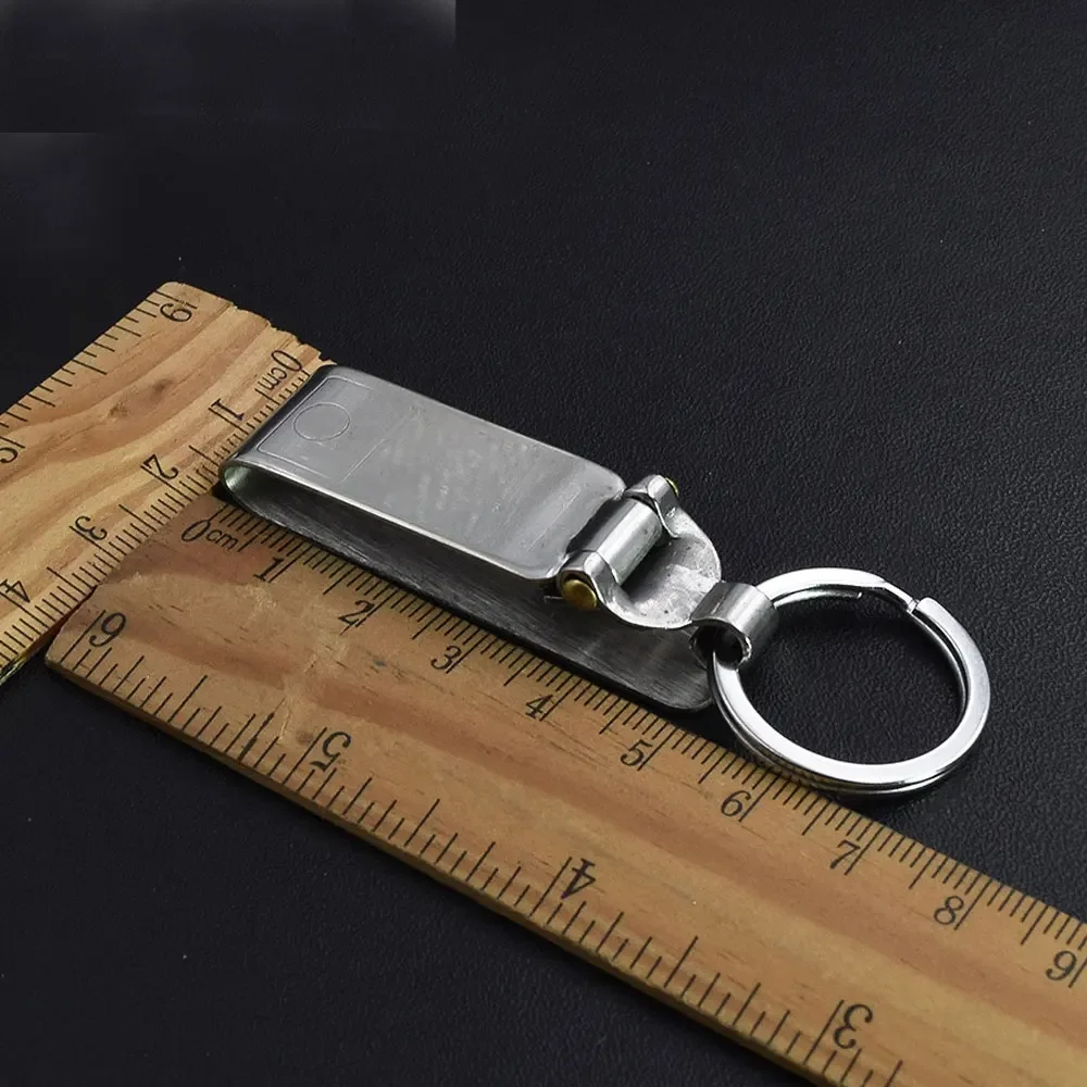 Anti-Lost Heavy Duty Stainless Steel Belt Key Holder Key-Clip Detachable Keyrings for Keys Belt Keychain Men Jewelry