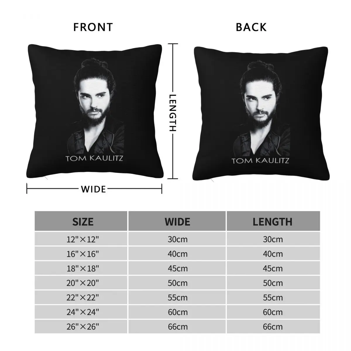 Tom Kaulitz Tokio Hotel Square Pillowcase Polyester Linen Velvet Printed Zip Decorative Bed Cushion Case