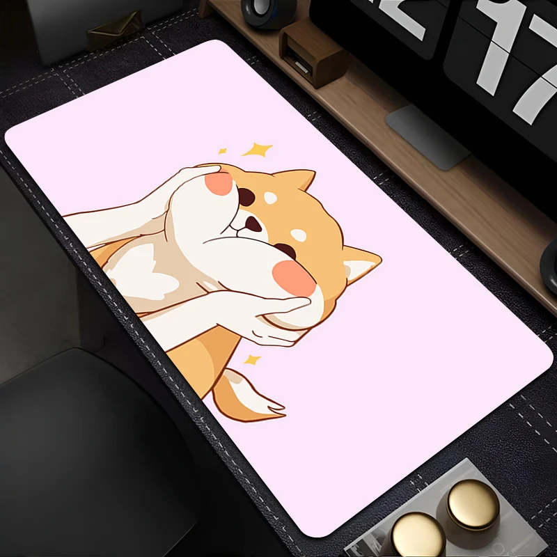 

Pink Cartoon Dogs Mousepad Deskmat Kawaii Carpet Cabinet Keyboard Pads Large Mouse Pad Pc Laptop Gaming Mouse Mat for Girl Gifts