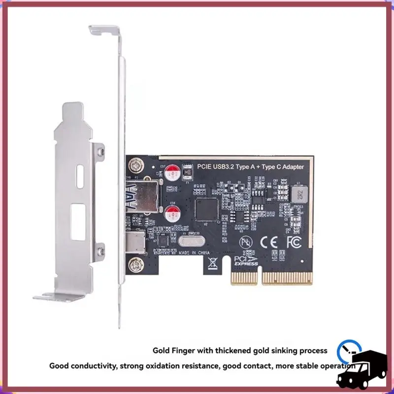 

Efficient PCIE USB 3.2 GEN2 10G + Type C 10G Adapter PCI Express X4 Expansion Card Riser ASM1142 Chip Controller For Desktop