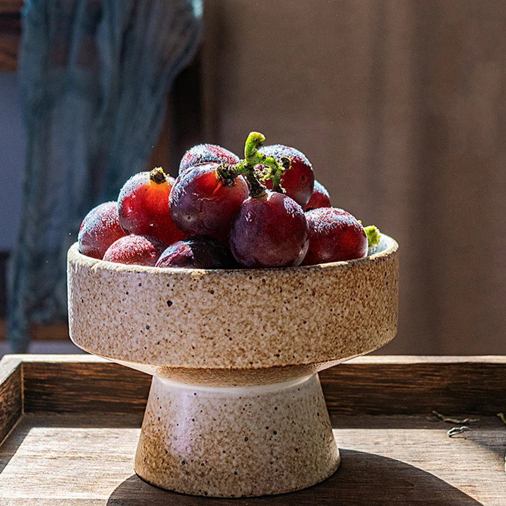 

1Pcs High Foot Ceramic Fruit Tray Elegant Dessert Plate for Home Banquet Cake Serving Storage Dish Meticulous Craftsmanship