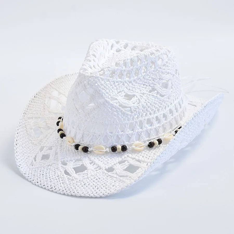 Natural Panama Straw Hats for Women Summer Hollow Beach Sun Hats Sombrero