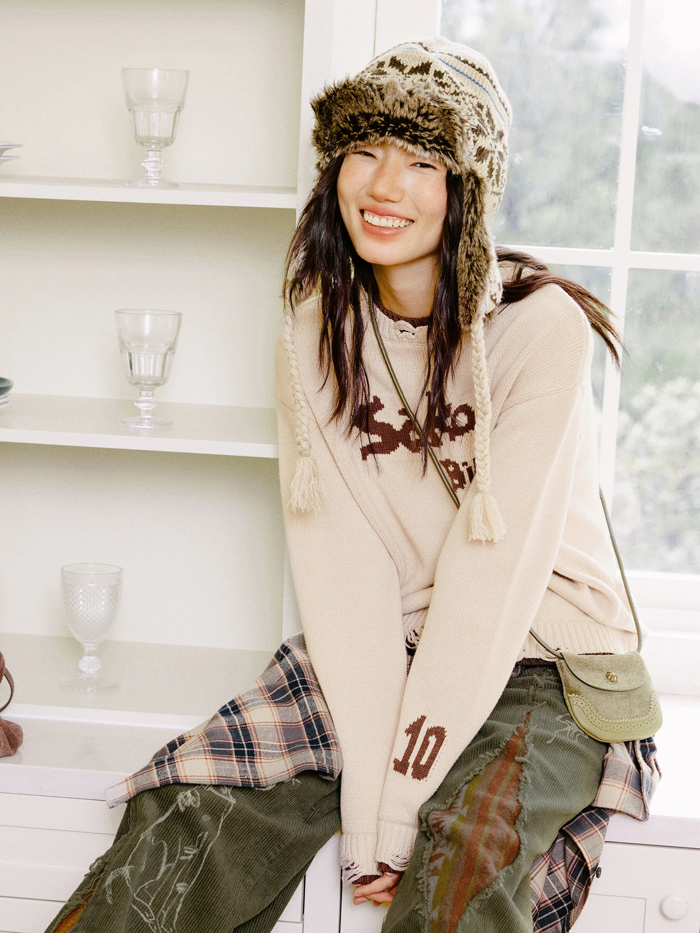 

Red Knitted Sweater Women's Outerwear Long Sve round Ne Cotton Blend Octopusme Premium Feeling Spring Season Faionable