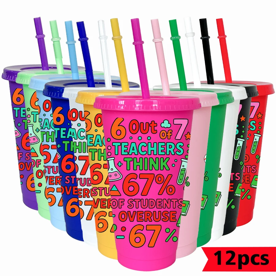 

12Pcs/lot 67 Series Digital Chemical Flask 26oz Color Plastic Tumbler Birthday Party Drinkware Homecoming Water Cup