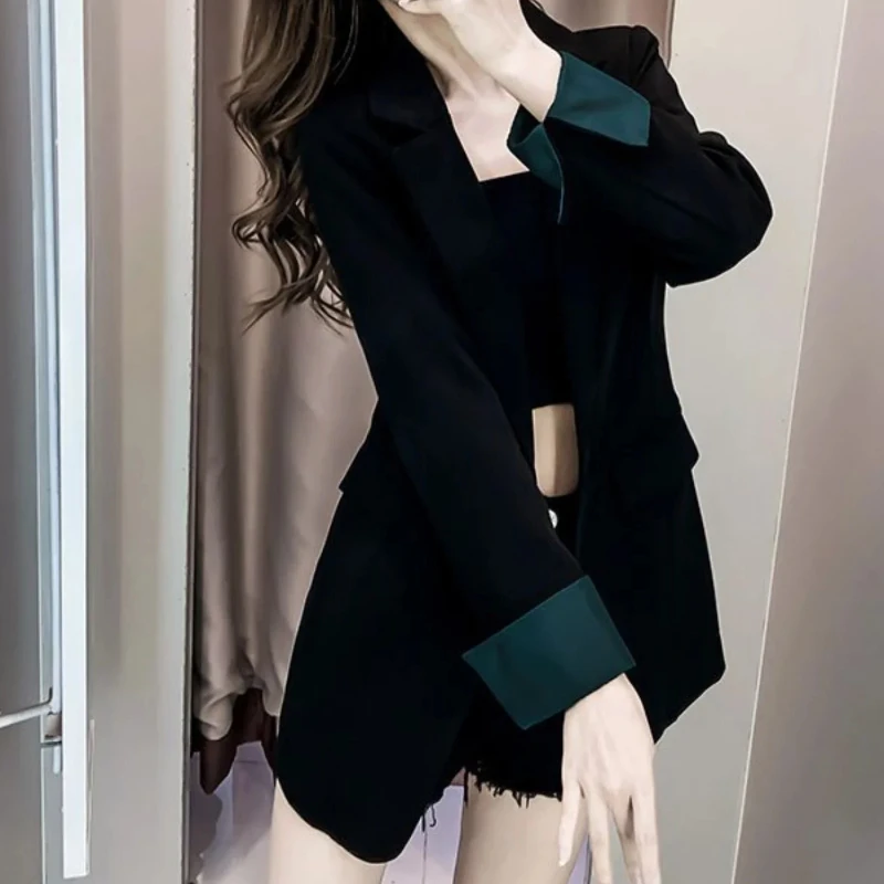 

Women's Middle Length Blazers Spring Autumn Female Coats and Jackets Skinny Slim Korean Fashion Popular Clothes Bring Outerwear