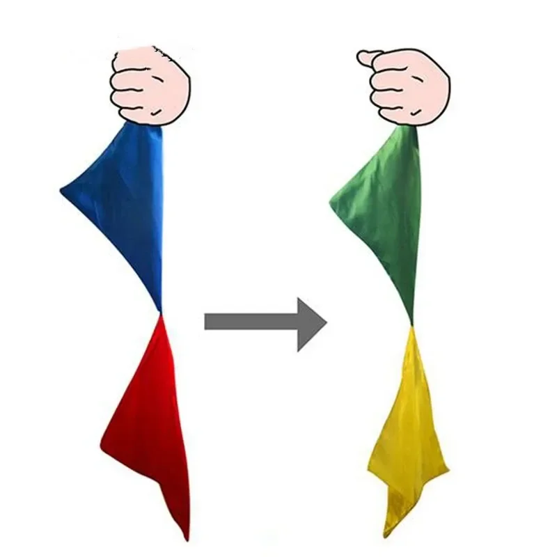 Color Changing Linked Silk Magic Trick Color Scarf for Magic Toy Funny Joke Props Close-up Performance for Children пиротехника