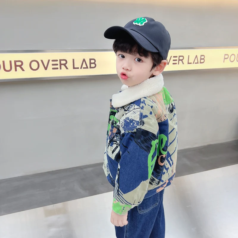 Kids Baby Warm Denim Jacket Pa - đánh giá và giá Winter Clothing Drawing
