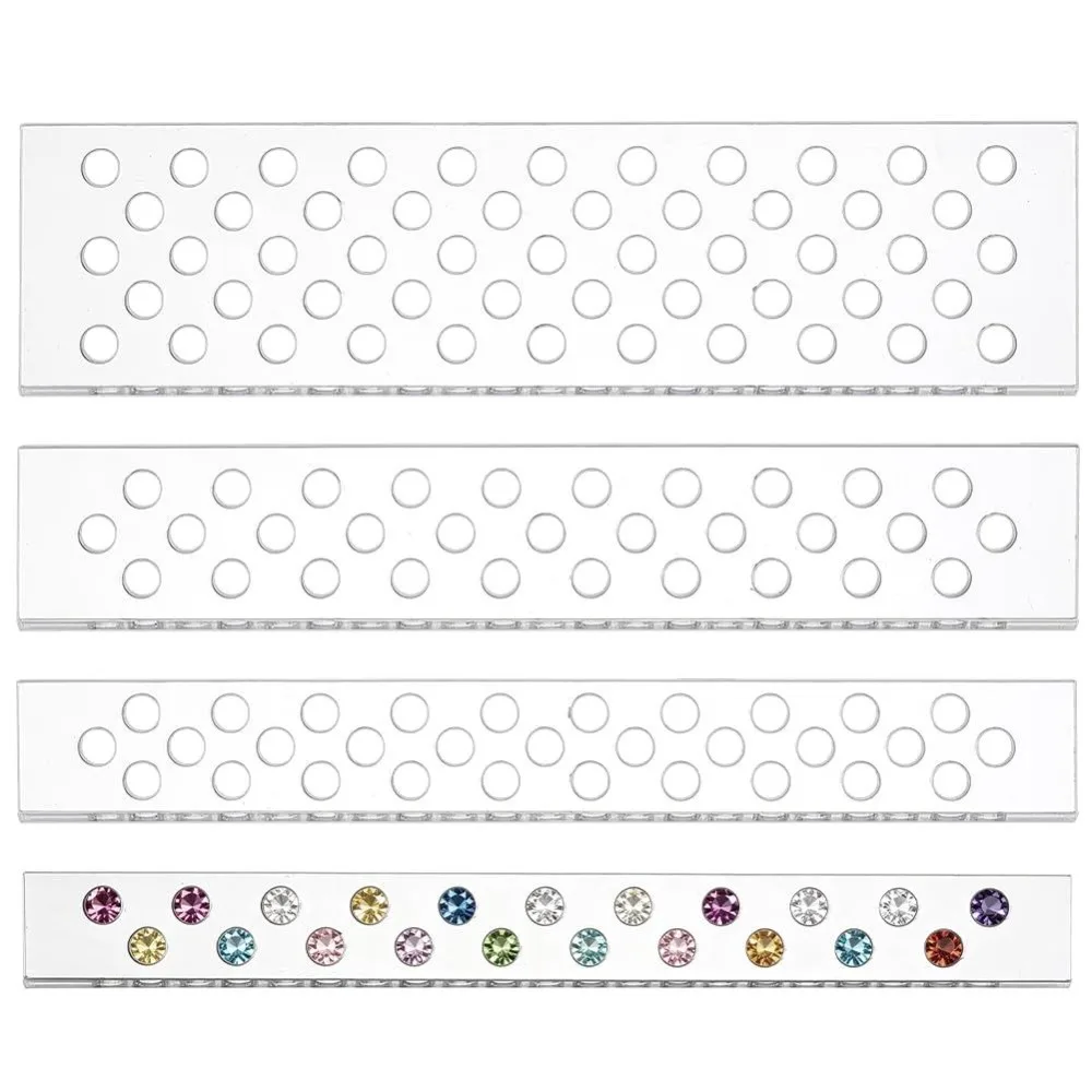 4 Pack Acrylic Leather Punching Set Leather Hole Punching Alignment Tool Spacing Ruler Template for Precise Dog Collar and Belt