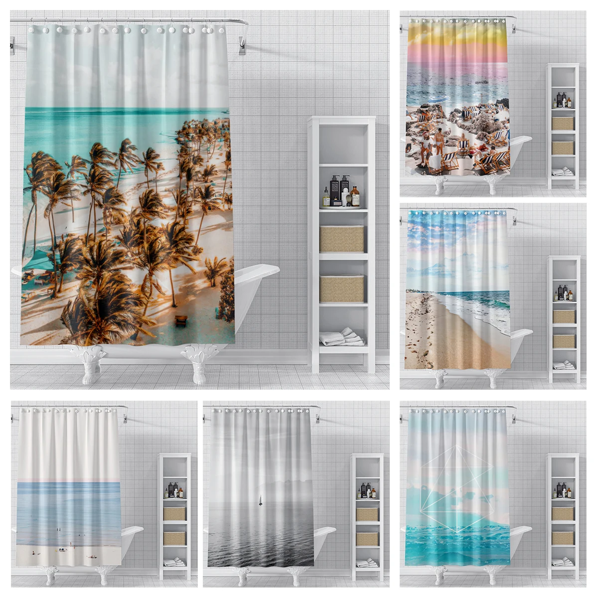 Home shower curtains for bathroom waterproof fabric Modern Nordic style bathroom Curtains shower curtain morandi  ins Abstract