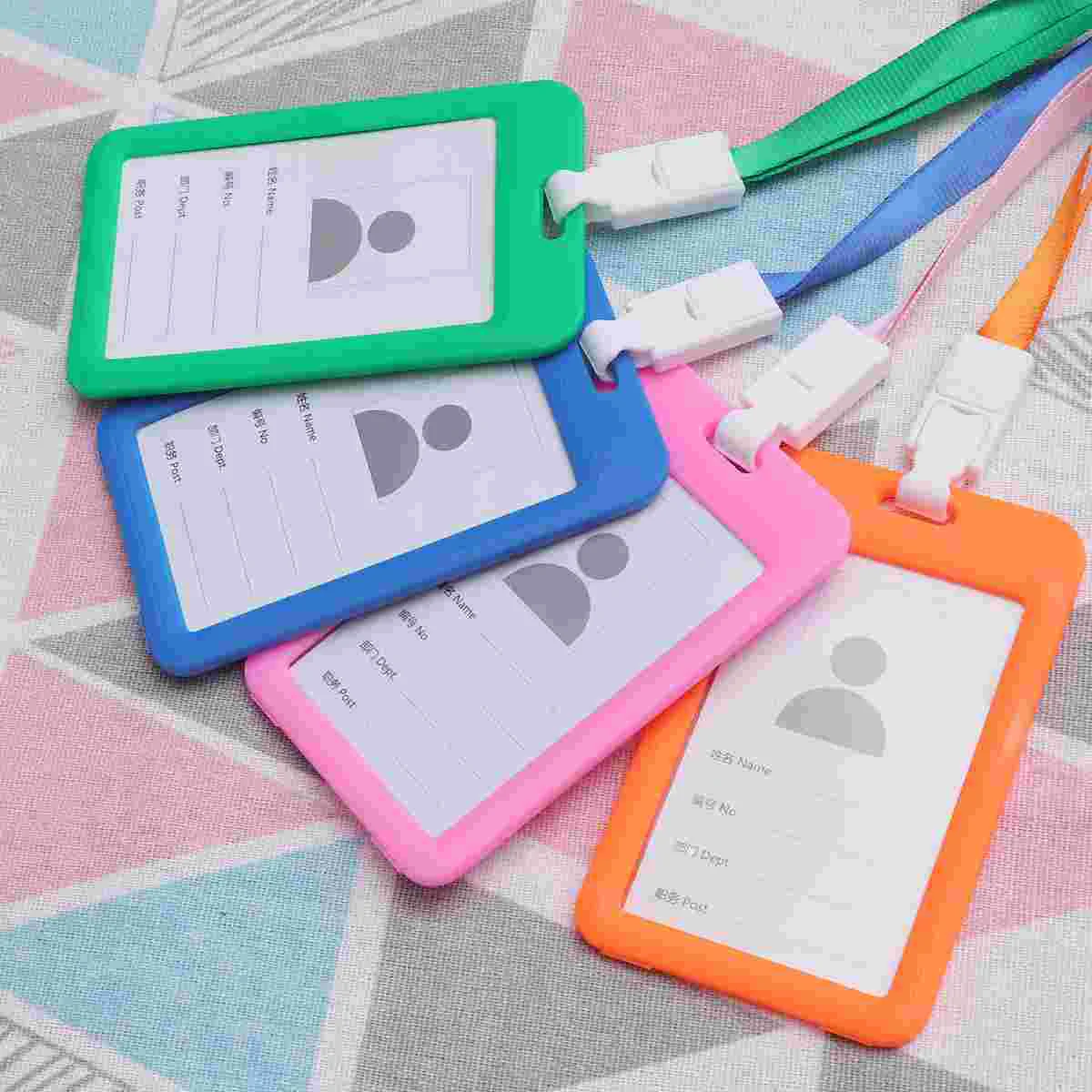 

9pcs Colorful Badge Holder Transparent ID Holder with Detachable Neck Lanyard(Sapphire+Orange+Light Blue+Yellow+Red+Green+Grey+P