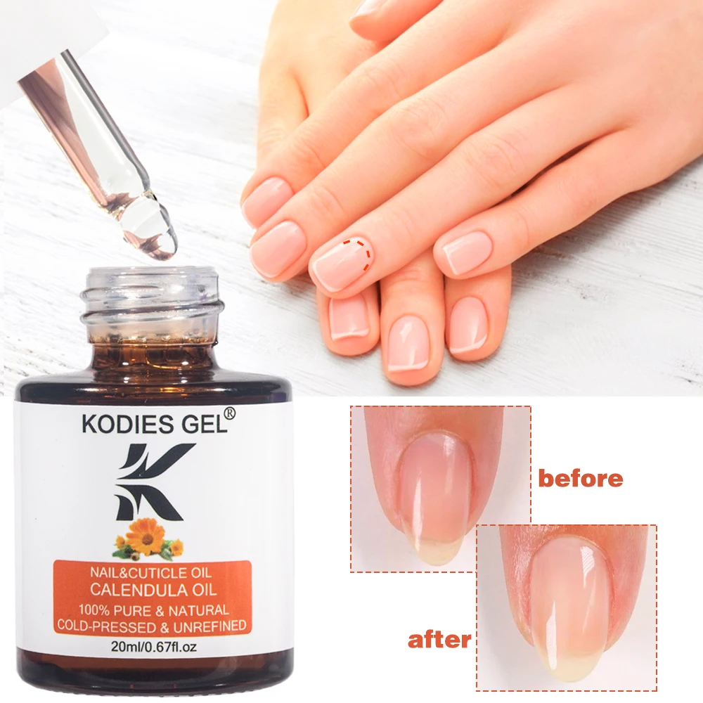 KODIES GEL Óleo De Cutícula De Unhas, Protetor Não Refinado De Plantas, Revitalizador De Reparação De Unhas, Prevenir Agnail, Fortalecedor De Unhas, Endurecedor, 20ml