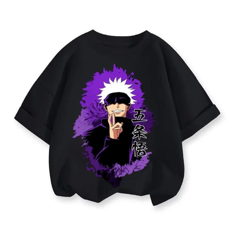 تي شيرت Spell Return Battle مطبوع عليه رسوم كرتونية بأكمام قصيرة من نسيج القطن، بلوزة فضفاضة مناسبة للأطفال الأولاد والبنات #1