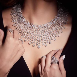 HIBRIDE Luxury Dubai Nigeria CZ Crystal 4pcs Bridal Zirconia Full Jewelry Sets For Women Party Wedding Jewelry Accessories N-876