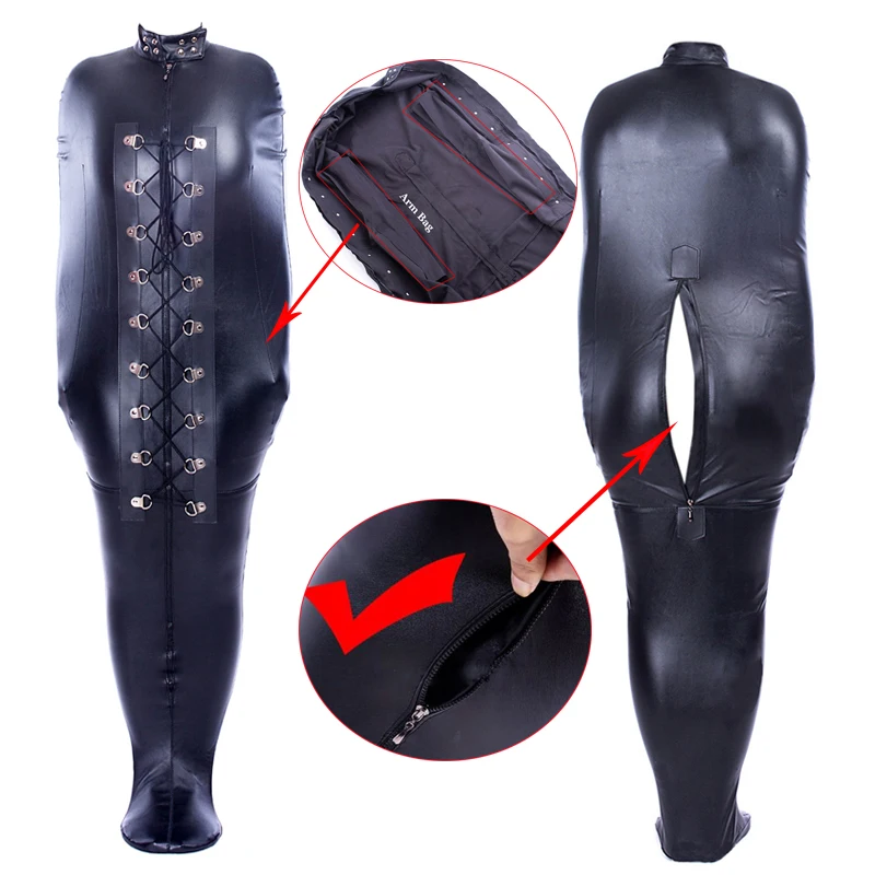 BDSM Sex Product Fetish Sex Slave Binding Mummy Mermaid Restraint Bags Sleeping Bag Leather Arm Binder Straitjacket Sexy Costume