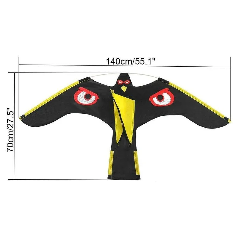 1 Set Hawk Kite with 5m Rod - Emulation Flying Bird Scarer Driving Bird Repellent for Garden Scarecrow Yard Bird Repeller