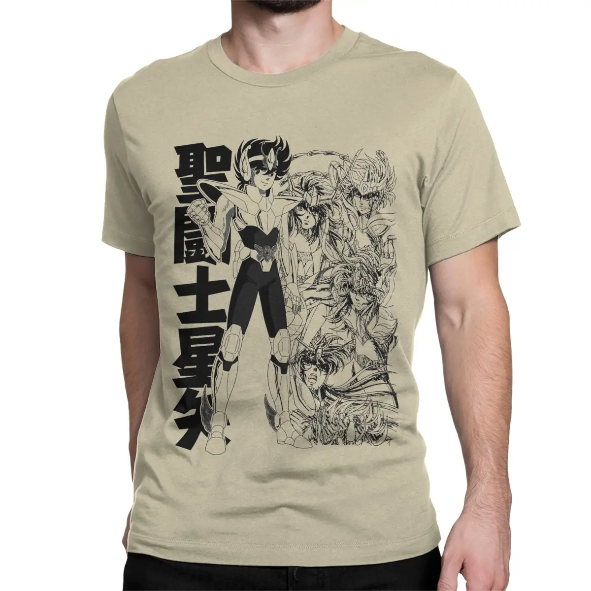 Novelty Knights Of The Zodiac Japanese Anime T-Shirt for Men Women Pure Cotton T Shirts Saints Seiya Short Sleeve Tees Tops