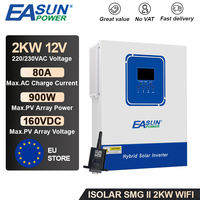 EASUN POWER Solar Inverter 2KW 12V Off Grid Inverter Built in 80A MPPT Controller Pure Sine Wave PV 160VDC With WIFI