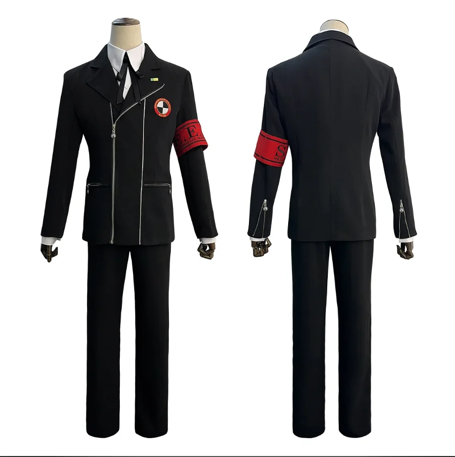 

Anime Makoto Yuki Cosplay Costume Gekkoukan High School Uniform Embroidery Suit Pants Shirt Daily Wearing Disguise Costume