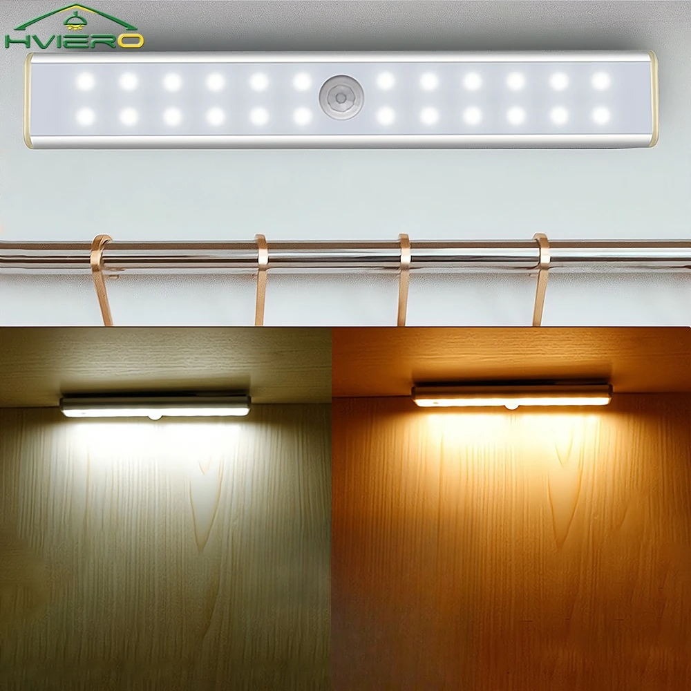 

Wireless USB Charging Cabinet Infrared Detector Wall Lamp Motion Sensor Night Light 24/40/60Led Potable Home LED Closet Lights