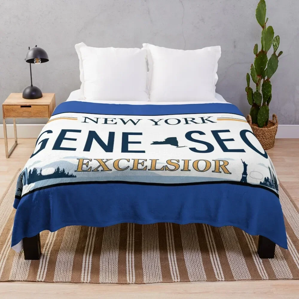 Geneseo license plate Throw Blanket Summer Travel Soft Beds Blankets