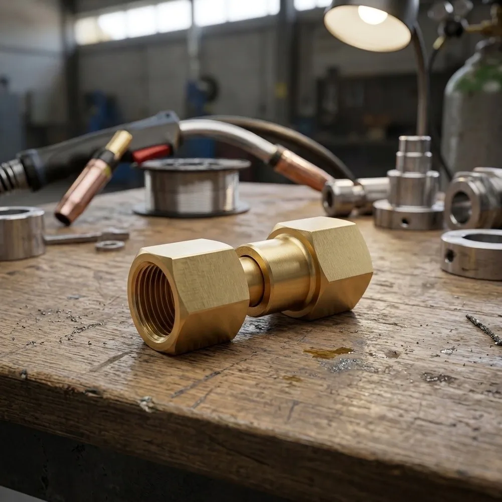 Brass Cylinder Adapter CGA-320 To CGA-580 Adapter For Various Welding Environments Welding Adapter Tight Sealing Design