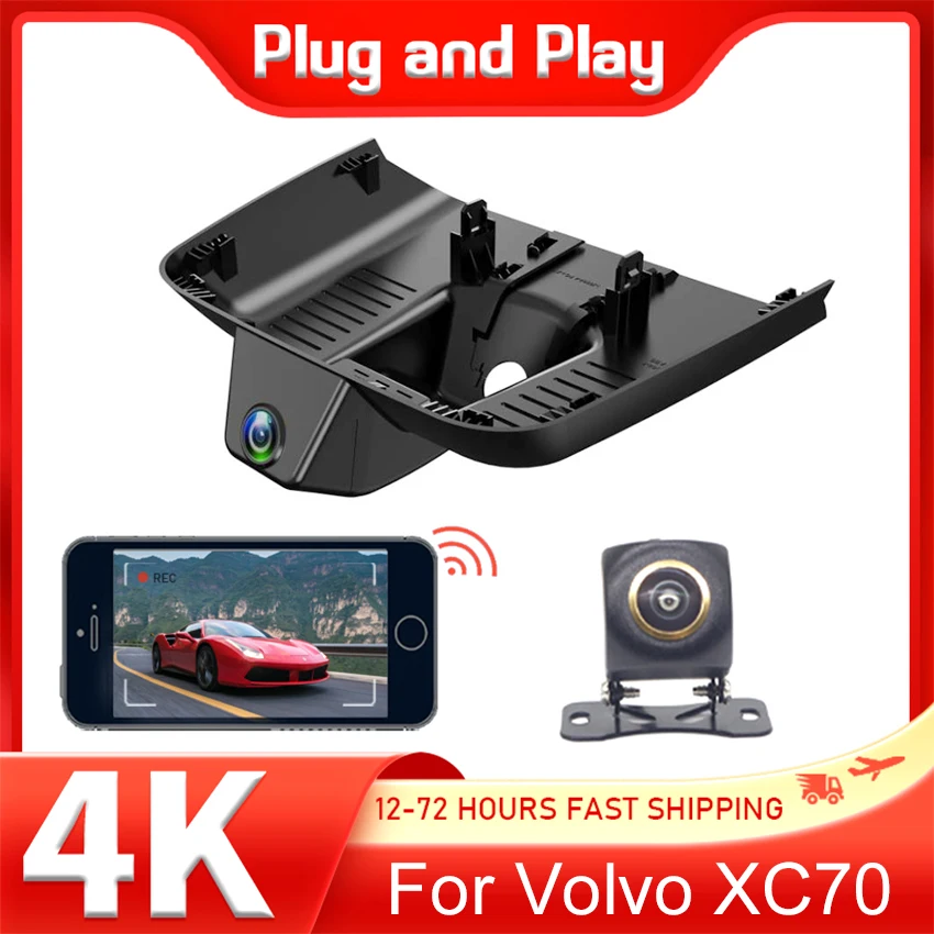 

For Volvo XC70 2026 2027 4K UHD Plug and play OEM Style WIFi Car DVR Dash Cam 2160P Camera Video Recorder Night Vision For XC70