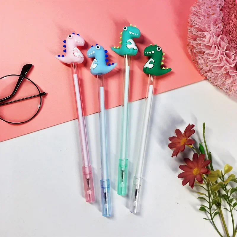 50PCS Creative Cartoon Gel Pens Office Signature Black Core Water Pen 0.5mm Cute Dinosaur Pen Stationery