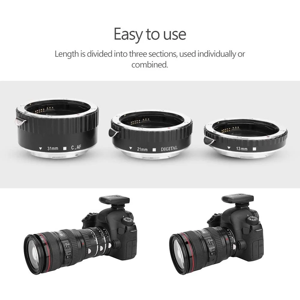Mcoplus AF 자동 초점 매크로 익스텐션 튜브 세트, 캐논 5DIV 6Dii 7D 500D 600D 700D 5D /Rebel T6 T7 T5 T8i T7i T6s T5i T4i 용
