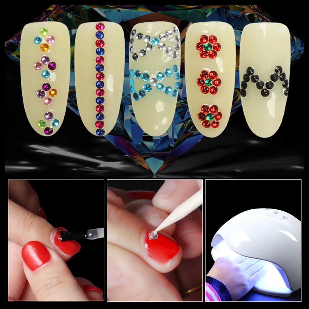 

1000 Pcs Acrylic Drilling Rhinestones Dunkelblaue Steinchen Christmas Tischdeko Party Streudeko Bride Steine