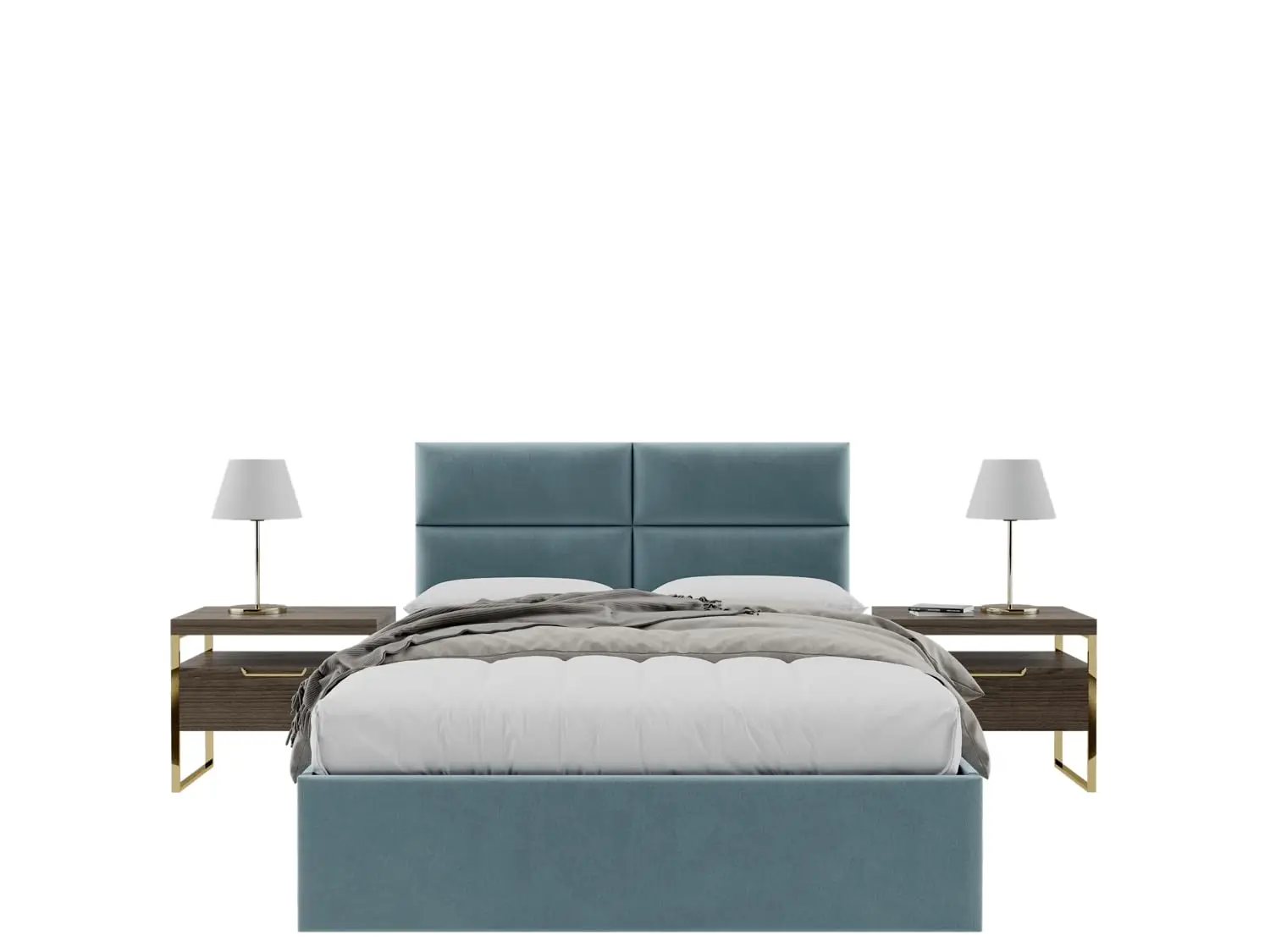 Velvet Wall Mounted Headboard Panels Queen Full Size Upholstered Bedroom Furniture, Customized