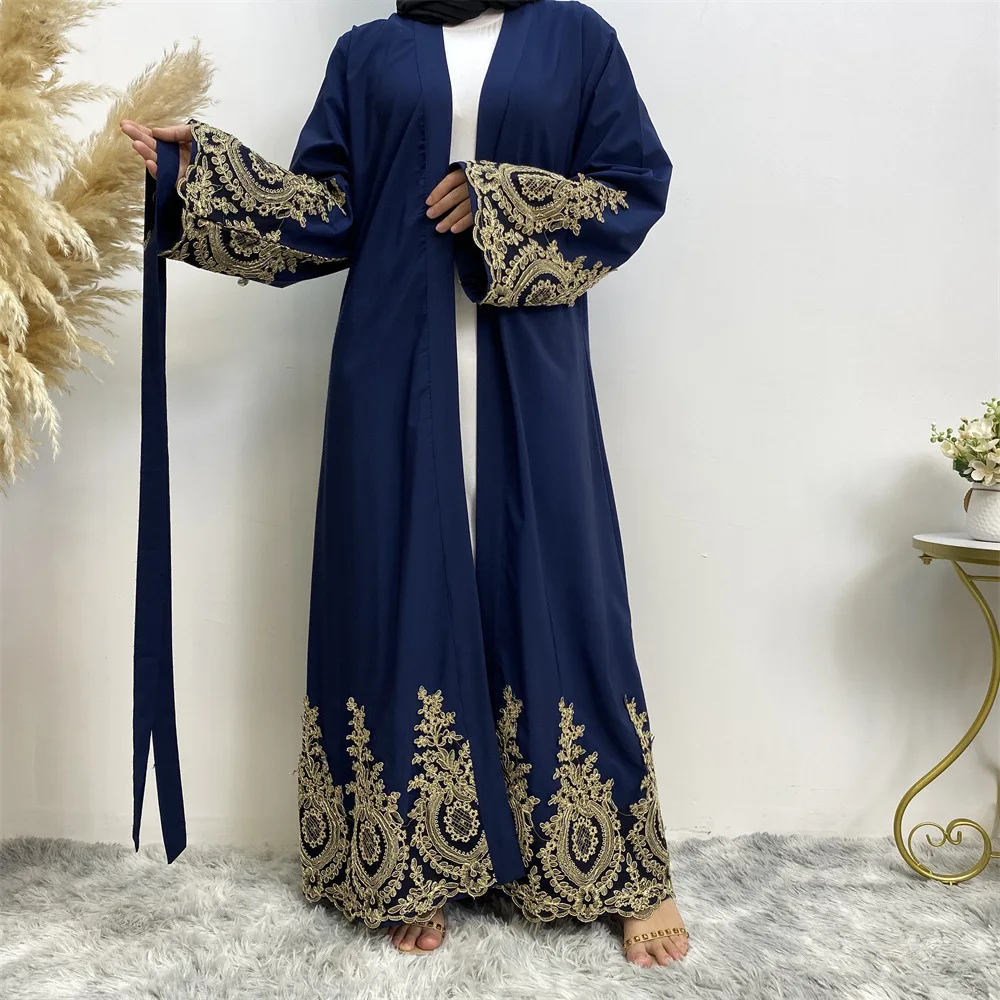 

Ramadan Eid Open Abaya Kimono Femme Musulmane Dubai Turkey Islam Gown Arabic Robe Muslim Cardigan Long Dress Women Kaftan Caftan