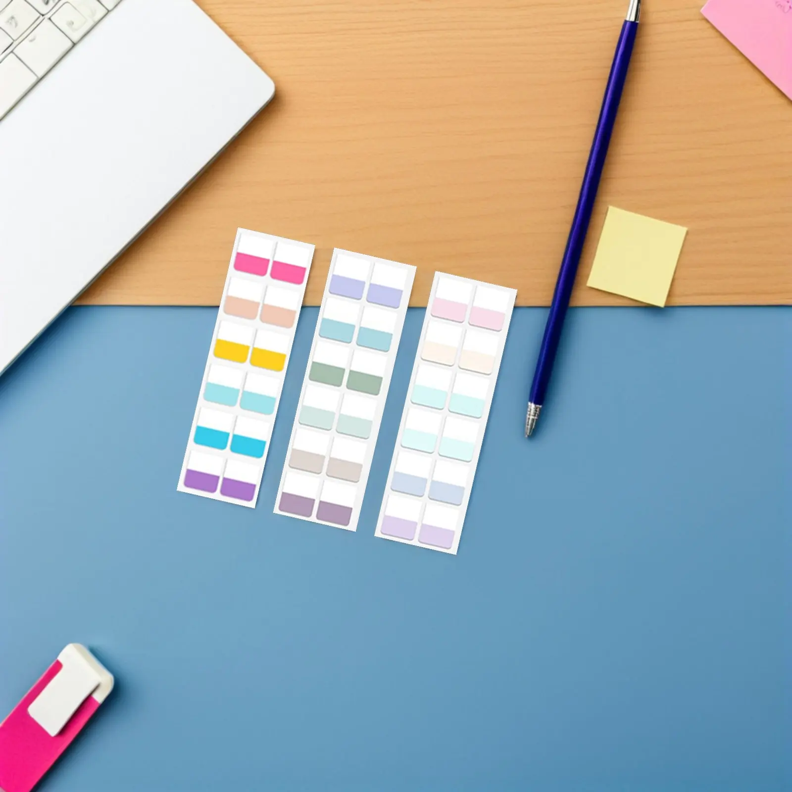 30Sheets Multi-Colored Index Tabs Sticky Bookmarks for Notebooks Journals Binders Writable Surface Strong Adhesion Color Visual