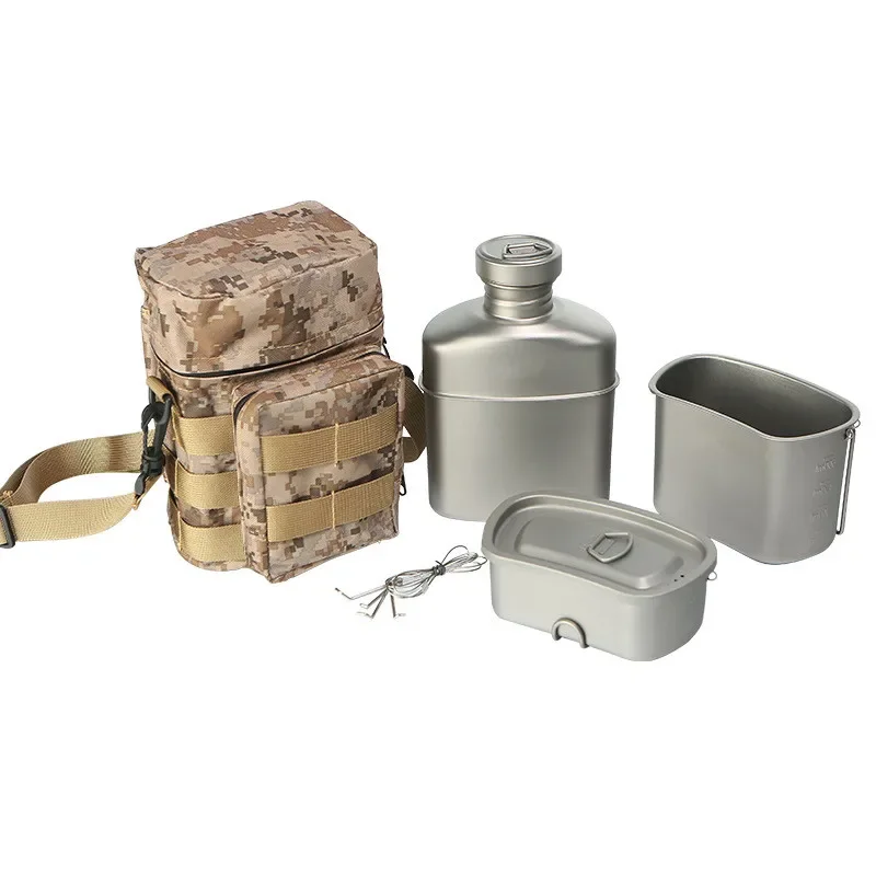 Energinox Ultra lightweight Outdoor Backpack Camping Cookware Titanium Canteen Mess Kit