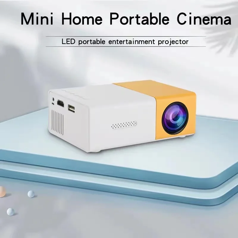 Emiuzek YG300 mini portable projector plug-in phone, LED home theater, suitable for outdoor, home entertainment