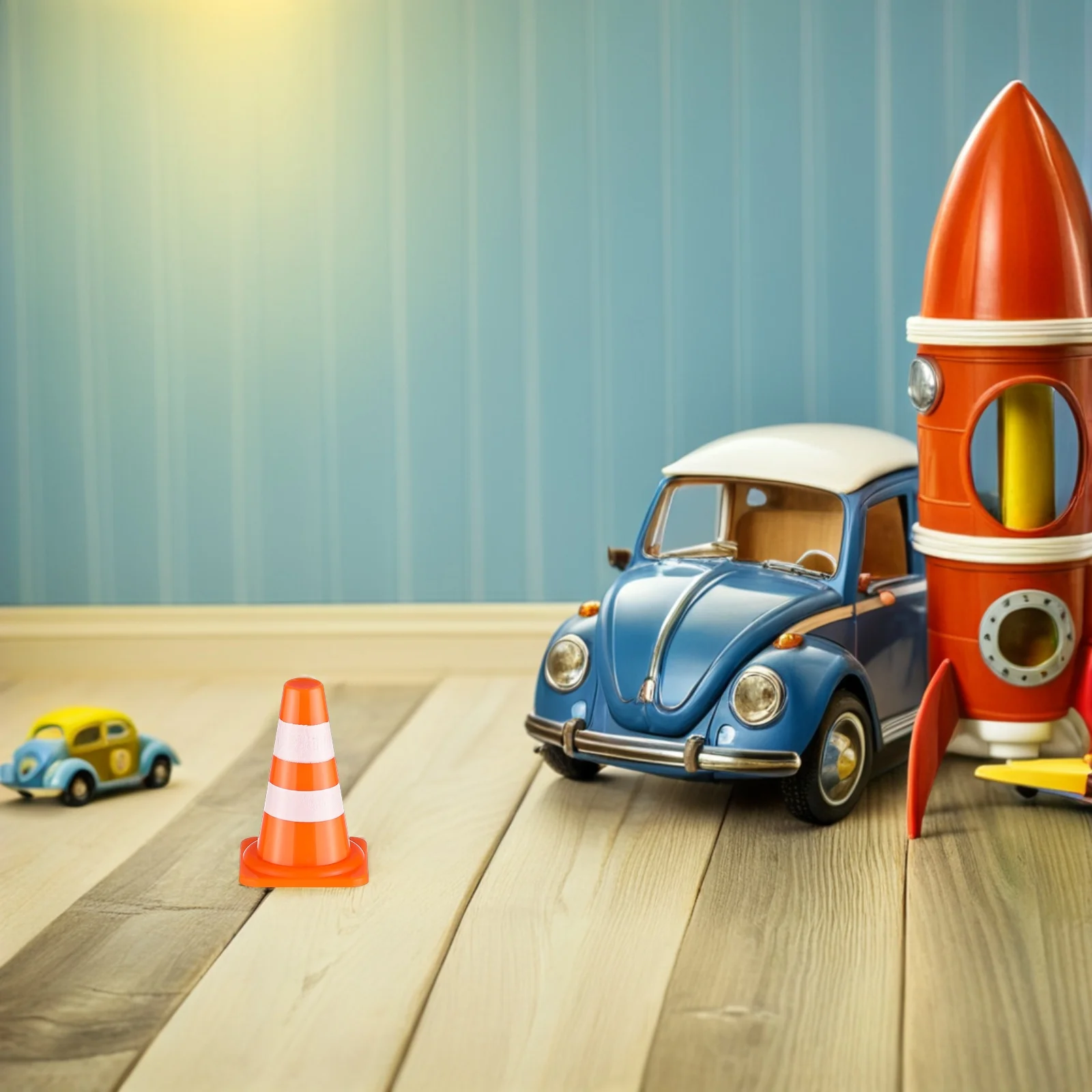 

24 Pcs Children Traffic Toys Mini Road Cones Signs Plastic Construction Orange Safety Educational Model Playsets Kids Learning