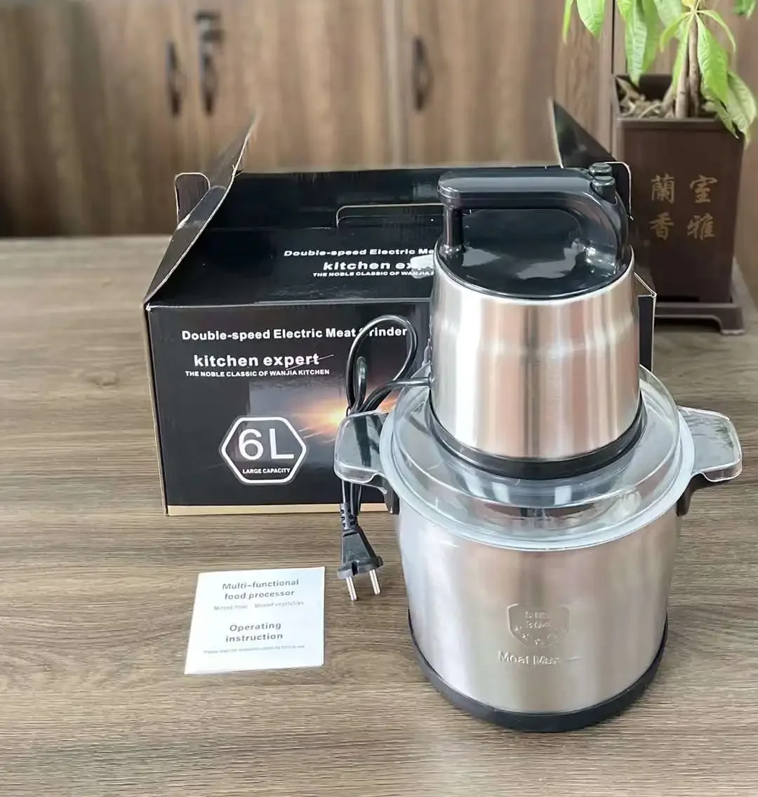 for 6L capacity Fu machine meat grinder, vegetable mincer mixer, household and commercial high-power garlic mincing machine