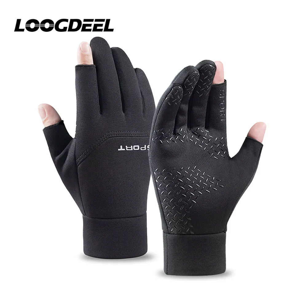 Loogdeel Fahrrad handschuhe Sport wind dichte Thermo Fleece wasserdicht rutsch fest Radfahren Laufen Touchscreen Fahrrad handschuhe Frauen Männer